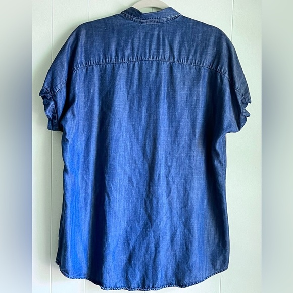 Soft Surroundings Oversized Denim Tencel Button Down Dolman Sleeve Top S… - Picture 3 of 9